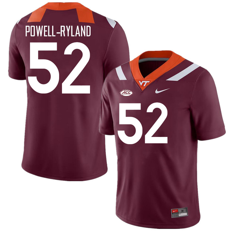 Men #52 Antwaun Powell-Ryland Virginia Tech Hokies College Football Jerseys Stitched Sale-Maroon